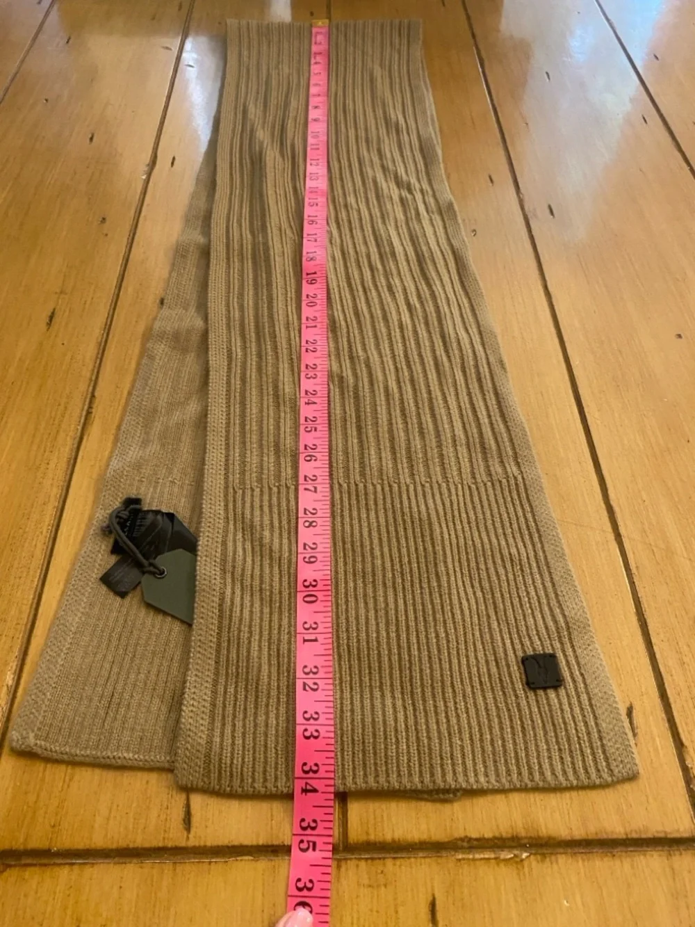 All Saints Tan Ribbed Knit Scarf NEW with tags Unisex